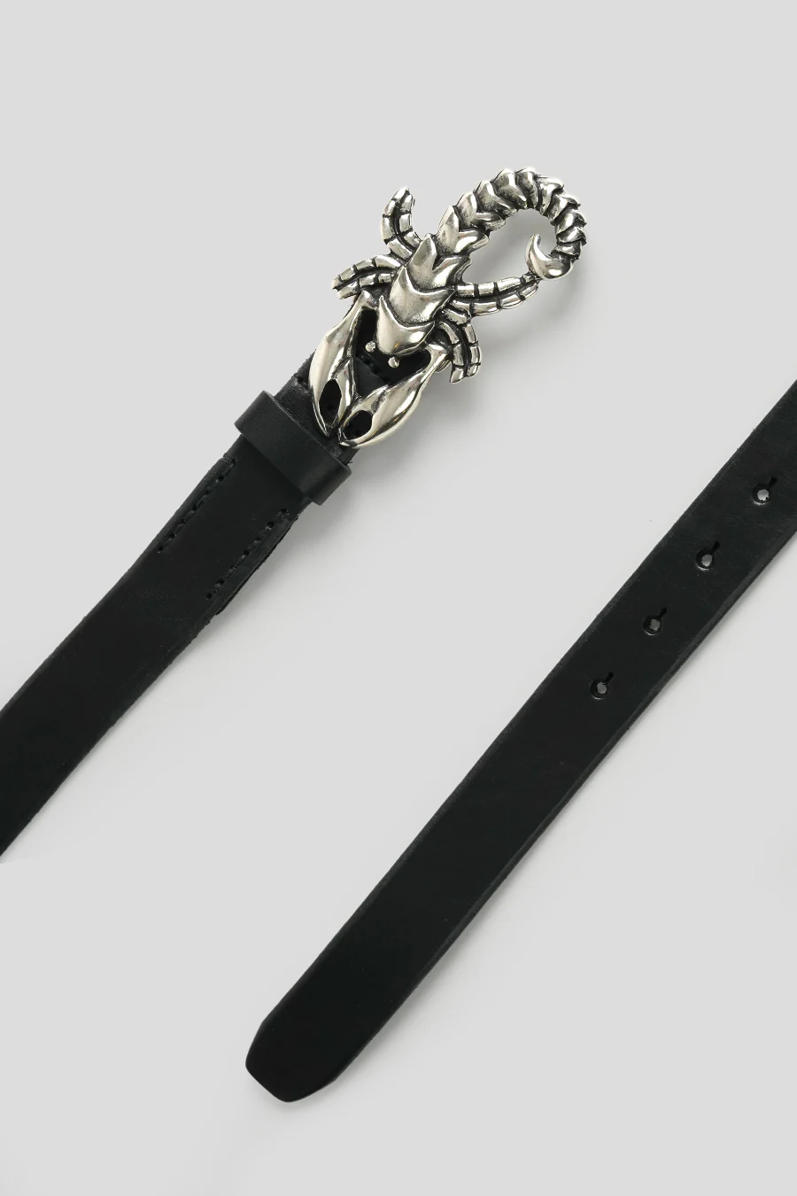 CEINTURE SCORPION OILY BLACK LEATHER - Image 2