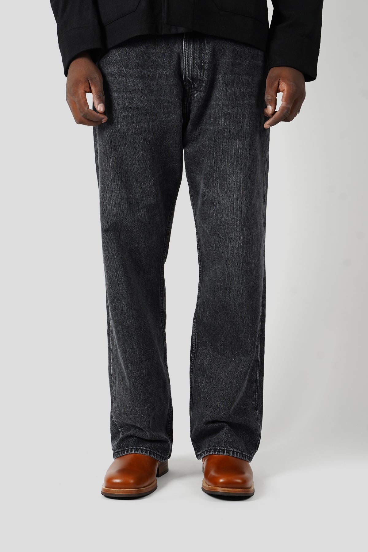 JEAN THIRD CUT GRIS DÉLAVÉ