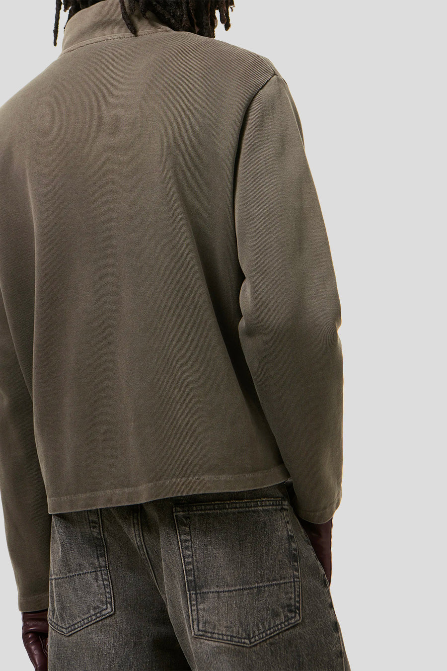 CARDIGAN SHRUNKEN FULLZIP WORN GRAPHITE ATHLETIC RIB - Image 3