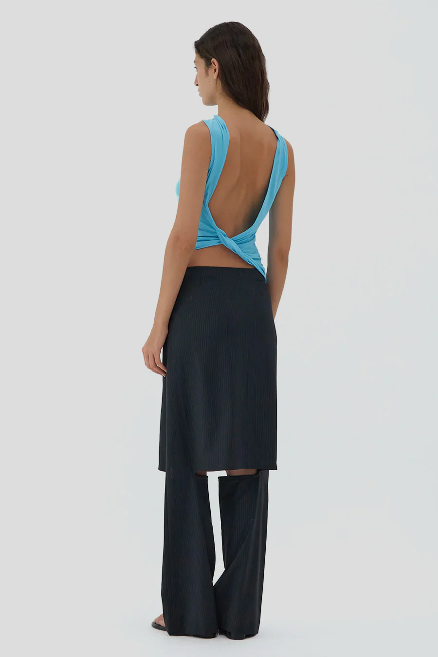 TOP ASYMÉTRIQUE SANS MANCHES DULI BLEU CLAIR - Image 3