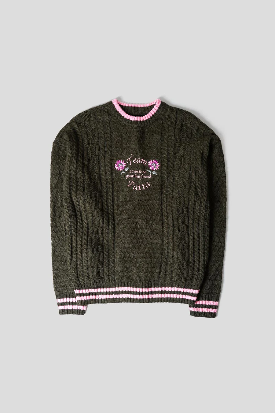 PULL LOVES YOU CABLE KAKI ET ROSE