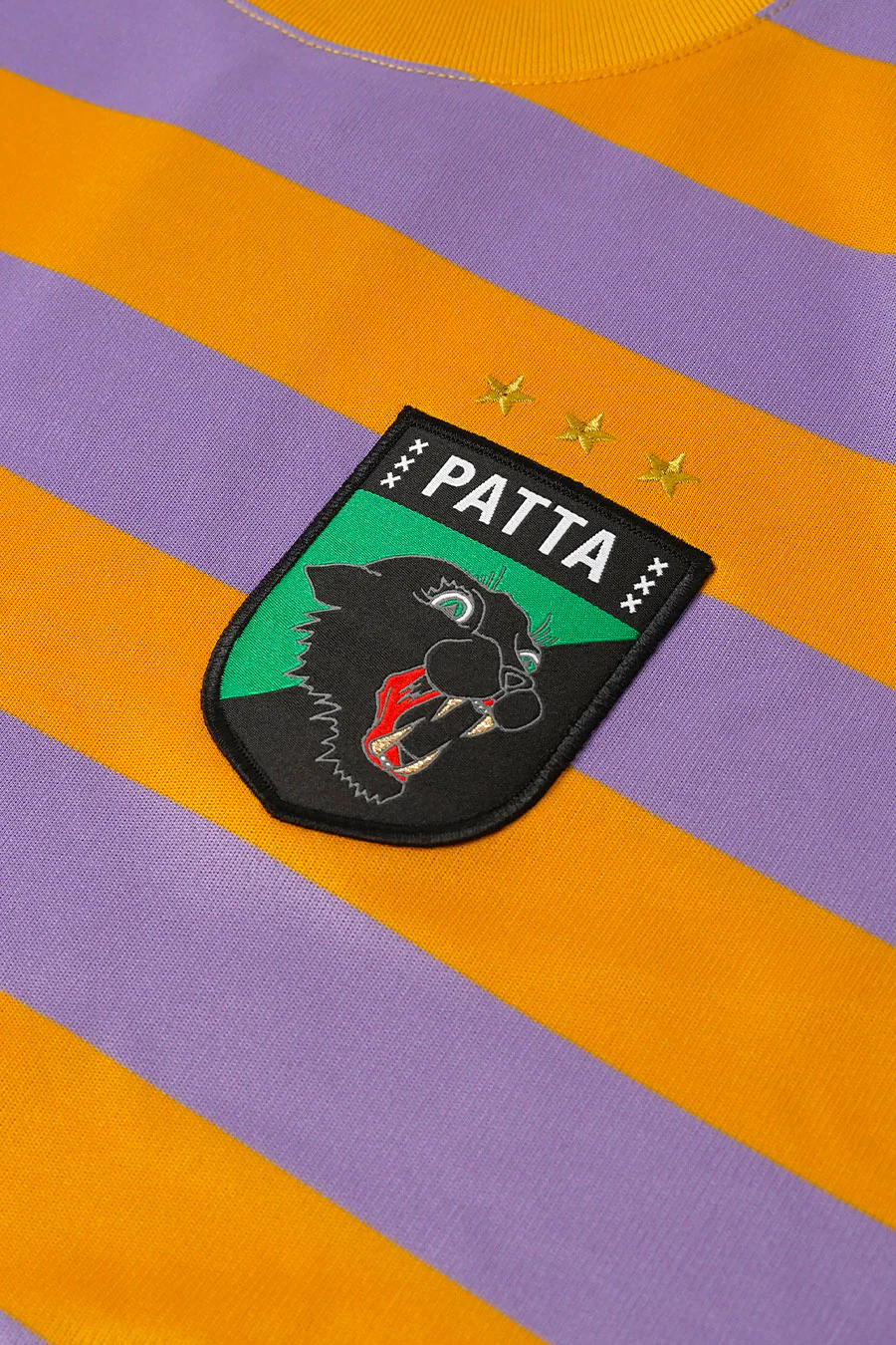 MAILLOT RAYÉ VIOLET ET MOUTARDE - Image 2