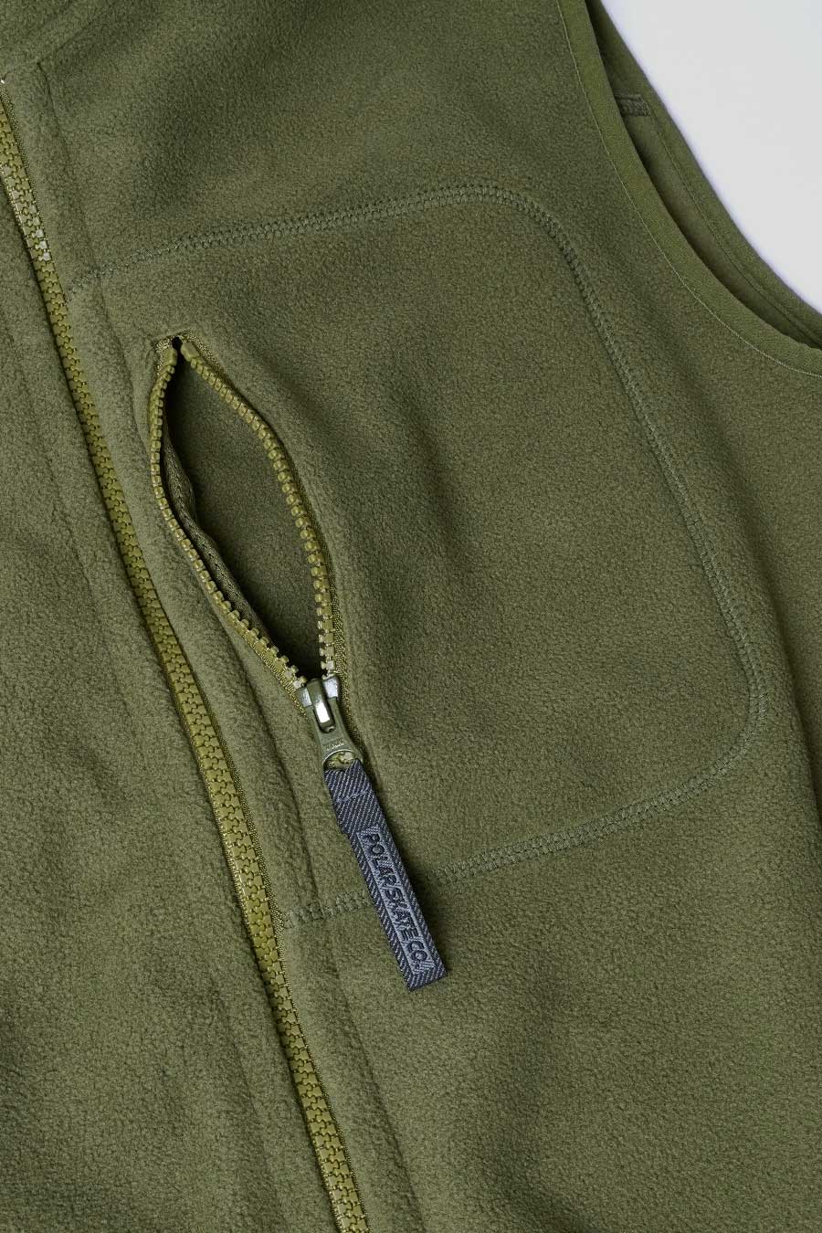 VESTE SANS MANCHES BASIC FLEECE VERTE - Image 2