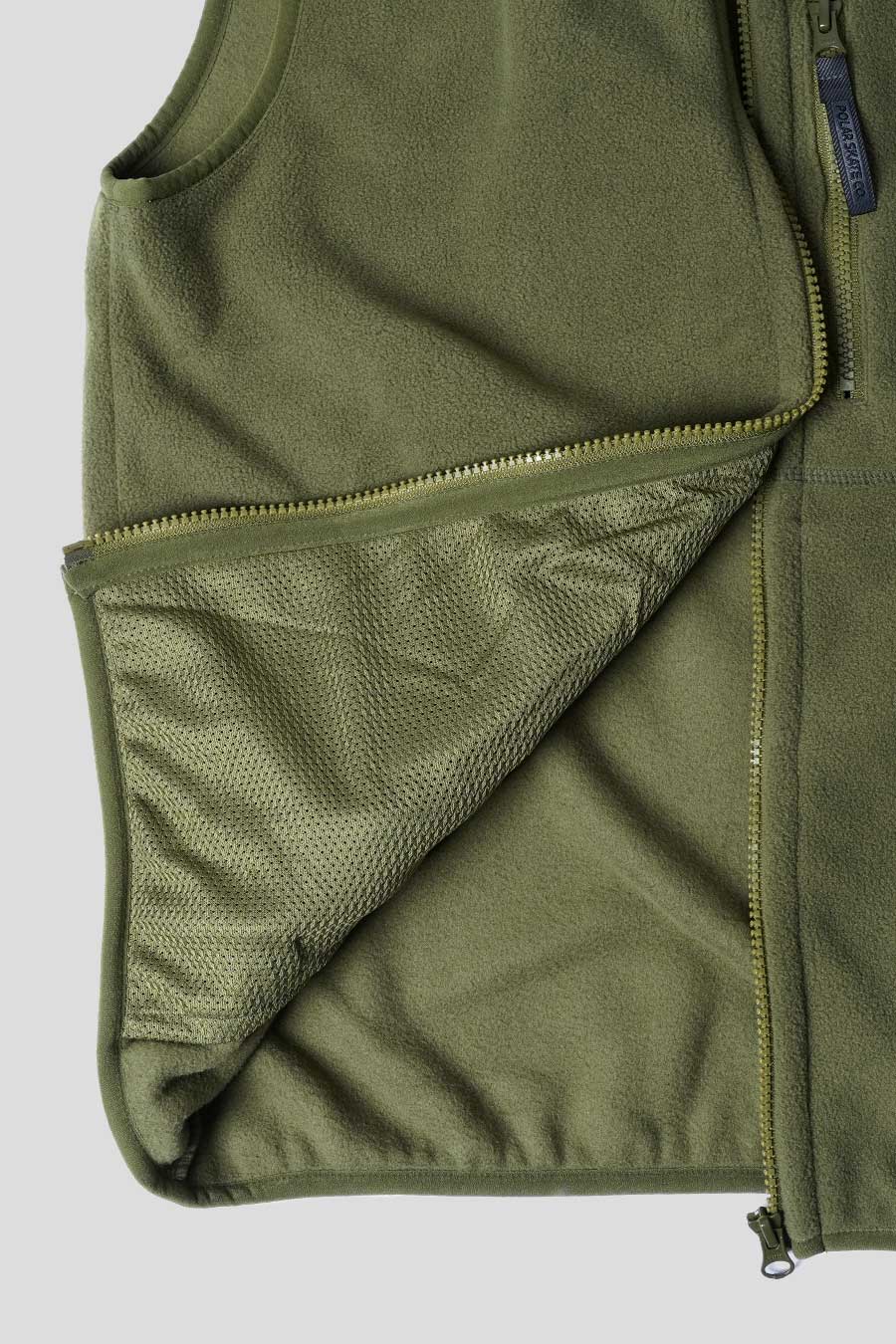 VESTE SANS MANCHES BASIC FLEECE VERTE - Image 4