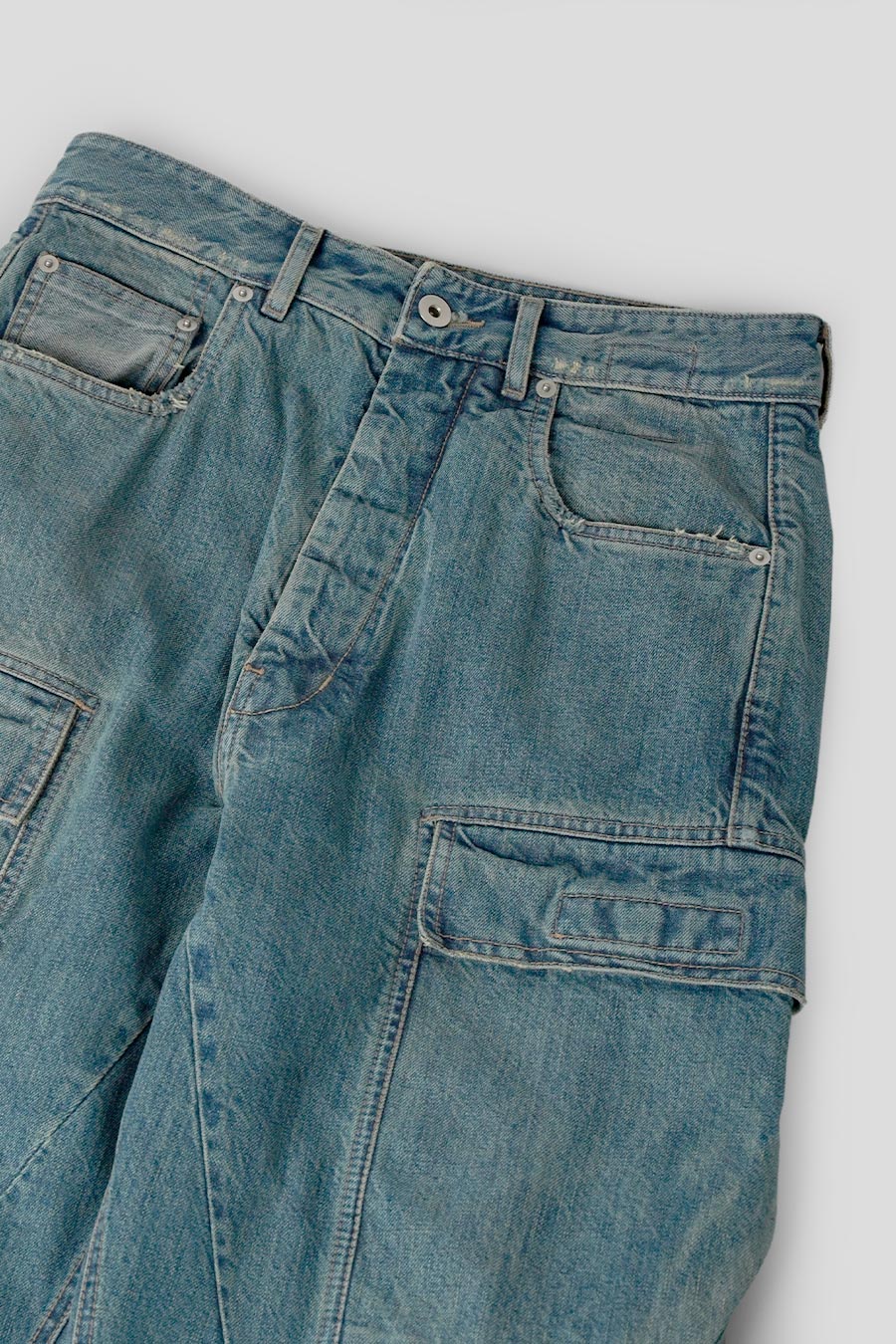 PANTALON CARGO DOUBLE WASHED INDIGO - Image 2
