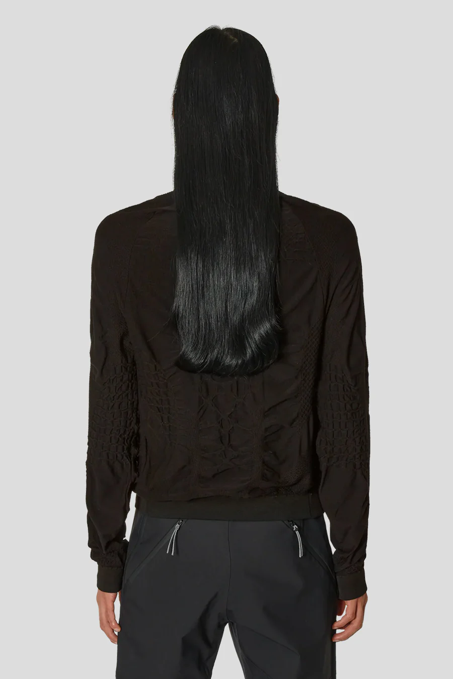 PULL 3D MARRON FONCÉ ET NOIR - Image 6