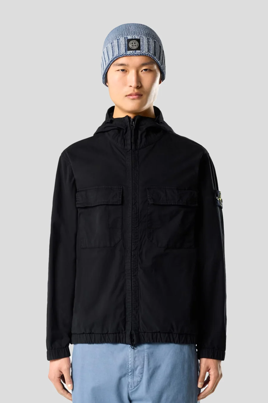 VESTE Ă CAPUCHE STRETCH NOIRE - Image 2