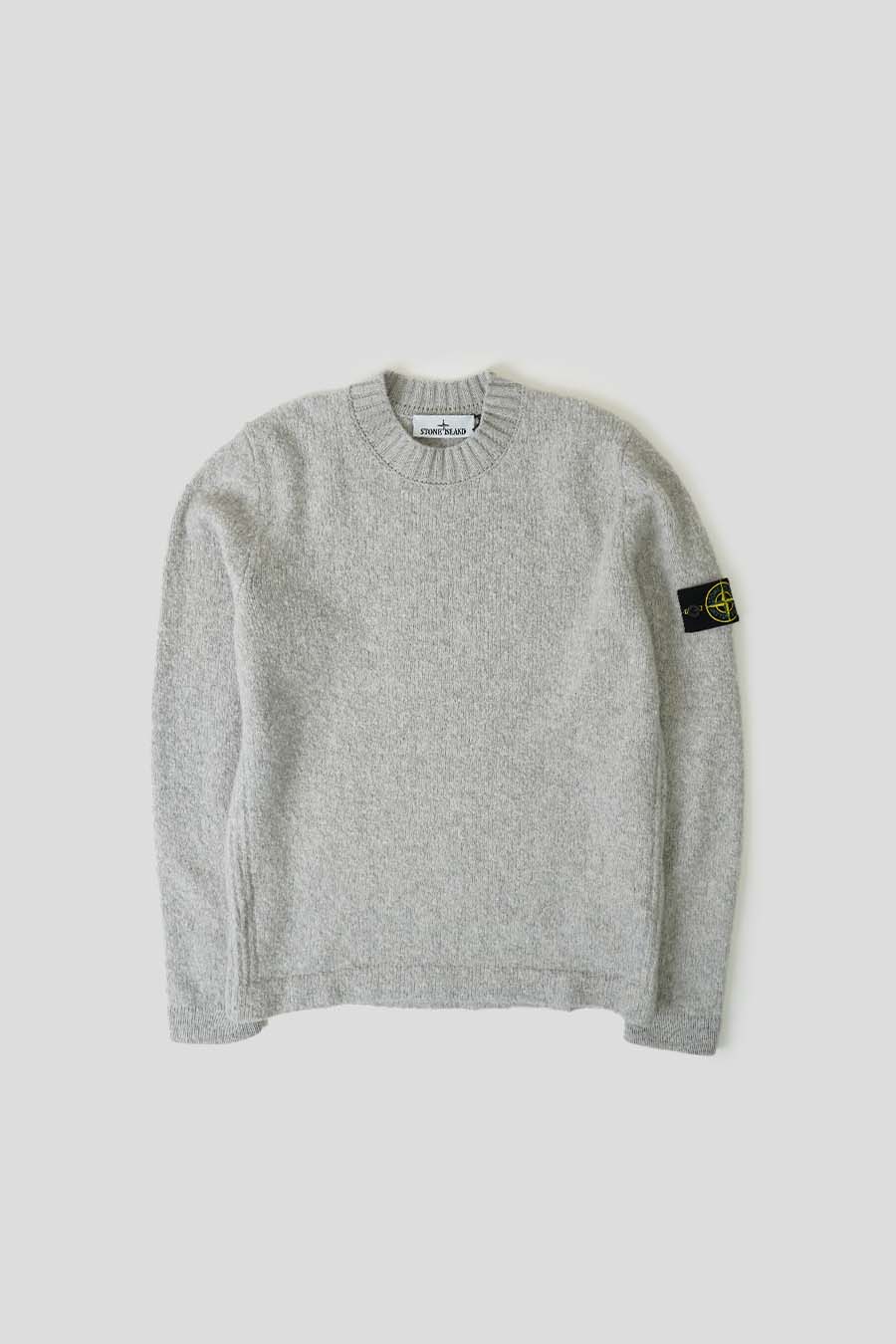 PULL EN MAILLE BROSSÉ GRIS POUDRÉ
