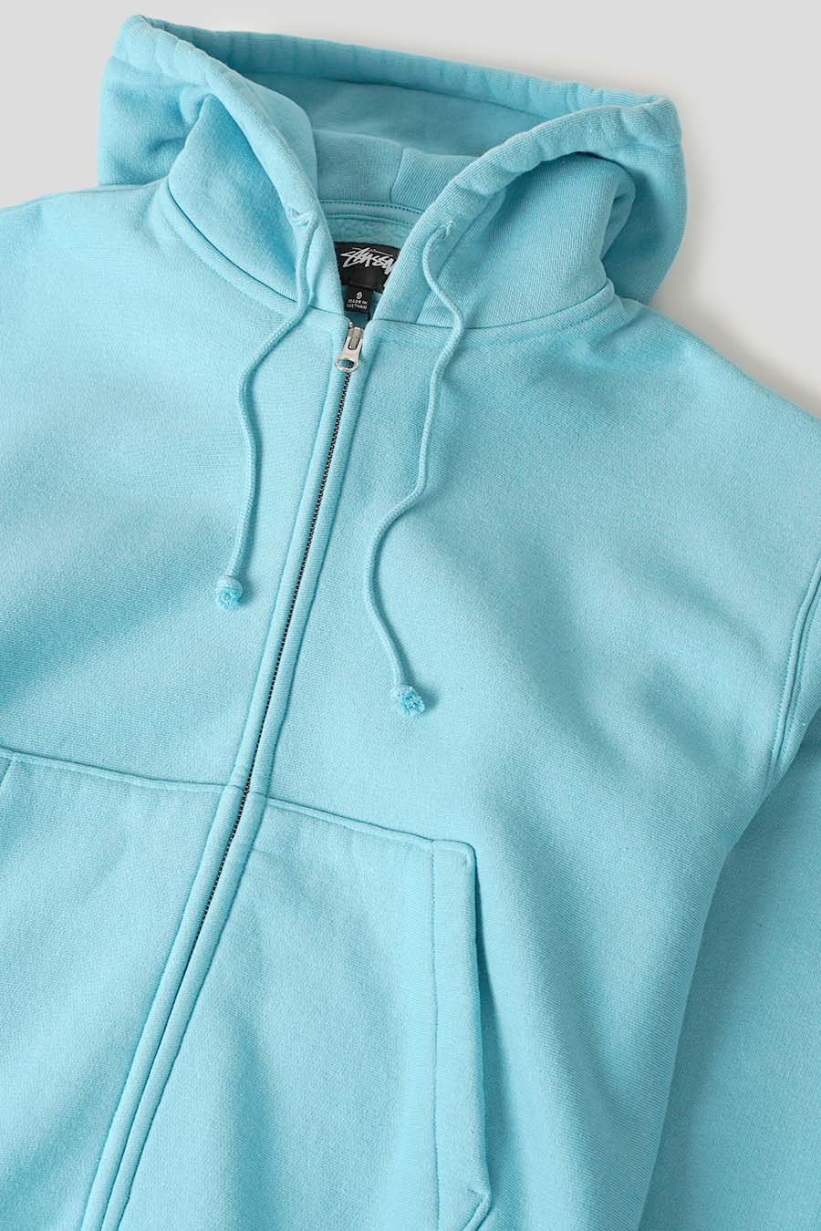 HOODIE ZIP CURSIVE APPLIQUE AQUA - Image 2