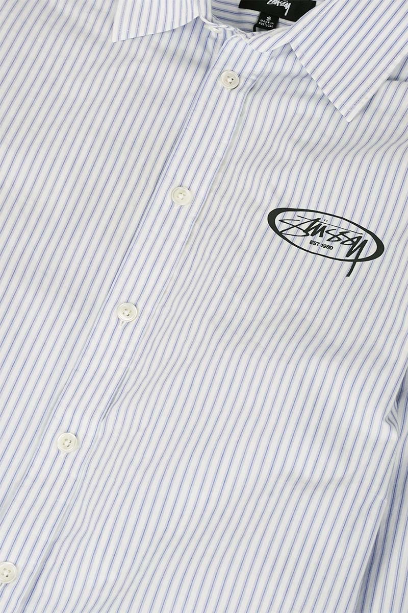 CHEMISE MANCHES LONGUES STANDARD LOGO RAYURES BLEUES - Image 2