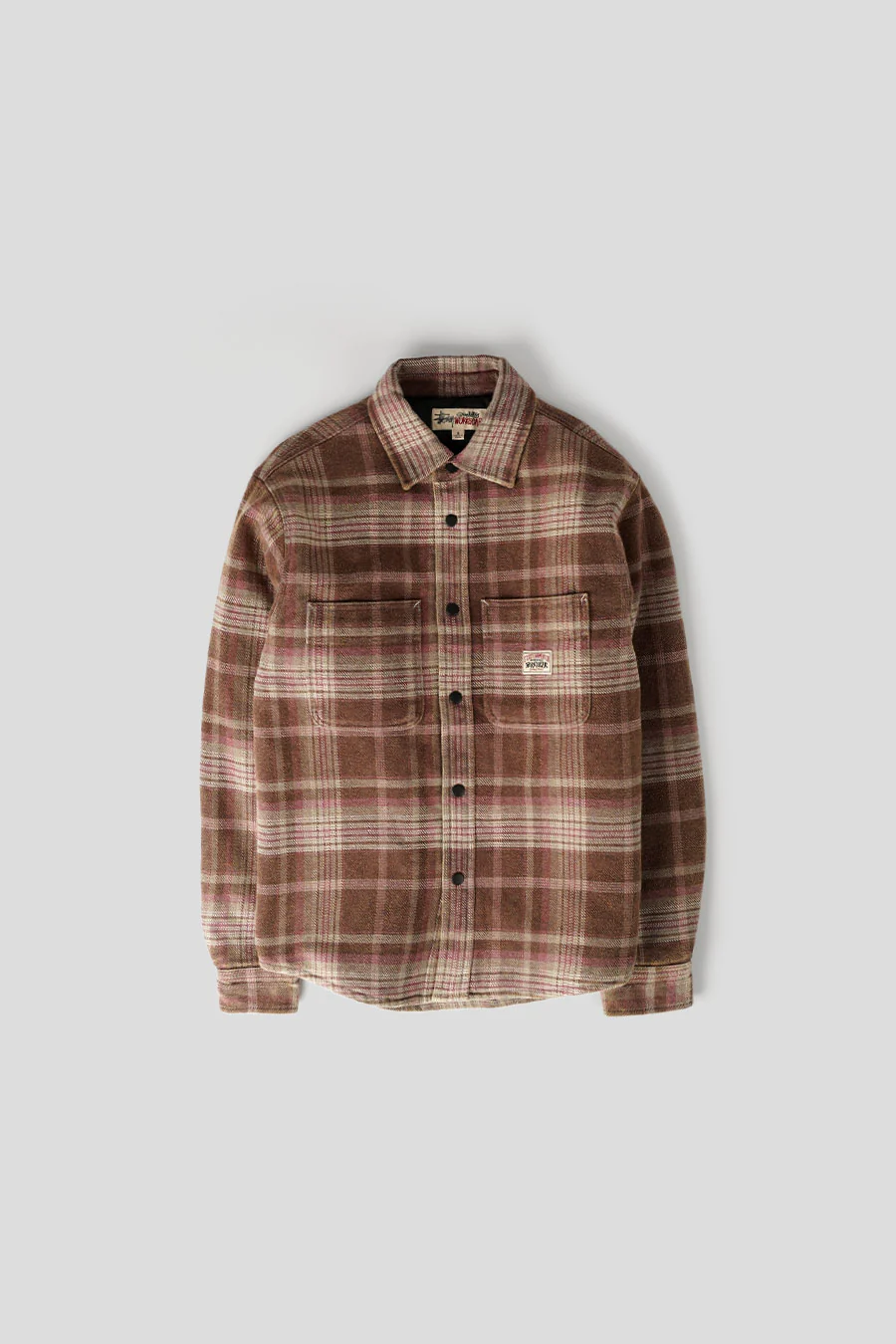CHEMISE HEAVY PLAID MARRON