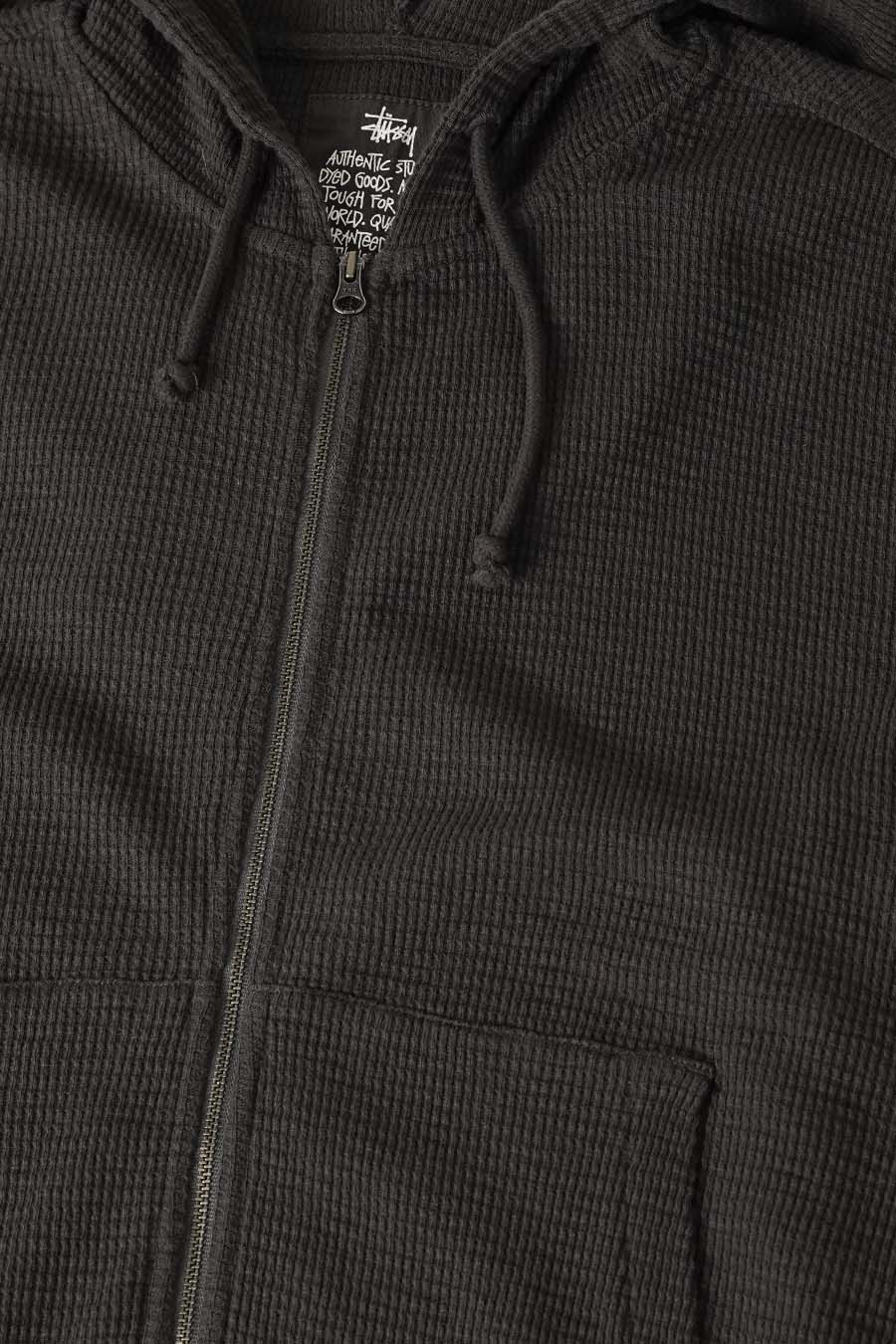 HOODIE LIGHT WEIGHT THERMAL NOIR DÉLAVÉ - Image 2