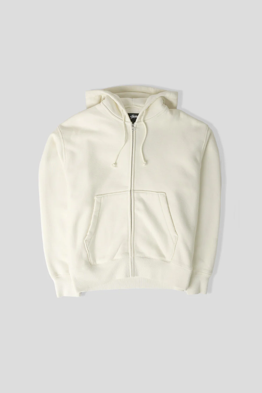 HOODIE ZIP CURSIVE APPLIQUE NATURAL