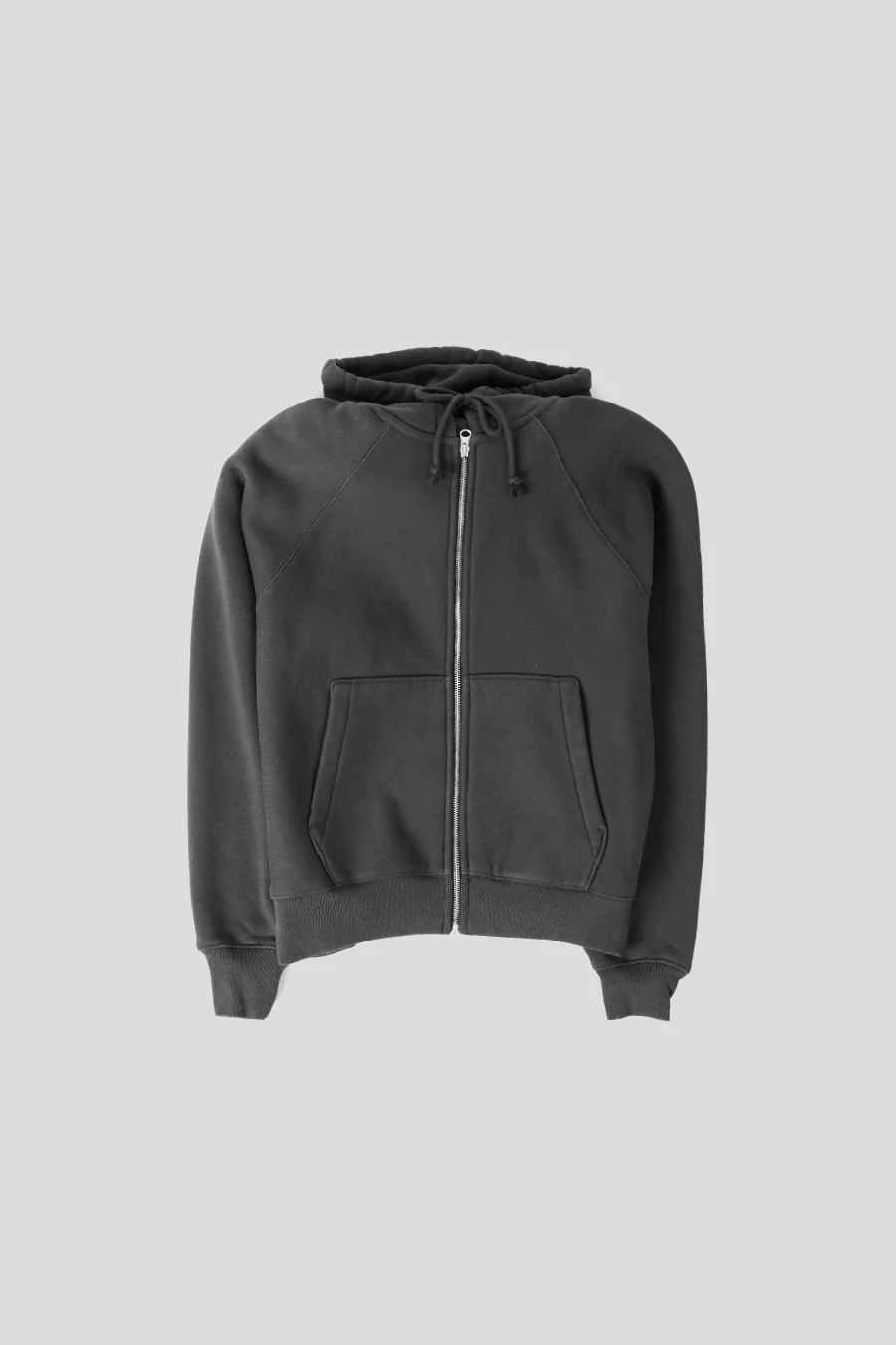 HOODIE ZIP RAGLAN NOIR DÉLAVÉ